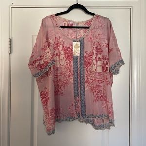 Brand new Johnny Was Pink and Blue blouse with tags! NWT!